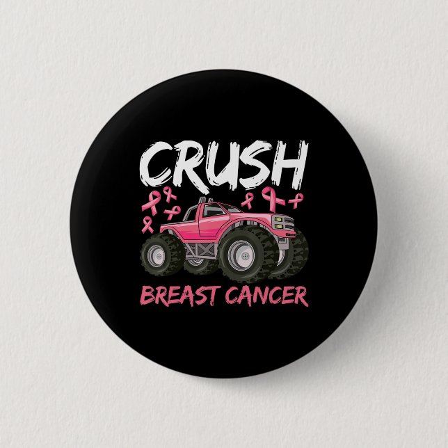 boys breast cancer awareness shirt for boys kids t 6 cm round badge (Front)