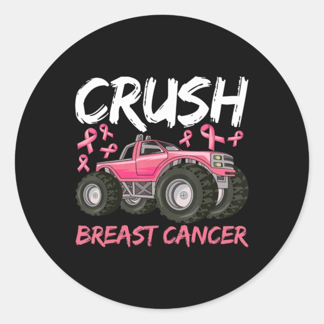 boys breast cancer awareness shirt for boys kids t classic round sticker (Front)