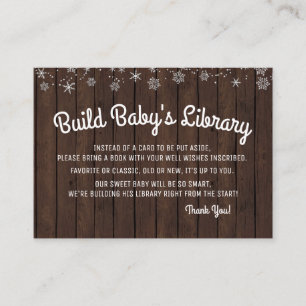Boys Bring a Book Cards Rustic Wood Snowflake