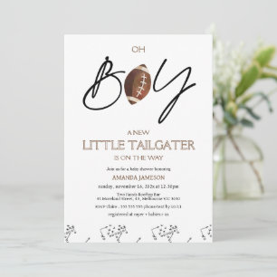 Boys Brown Playoff and Football Baby Shower  Invitation