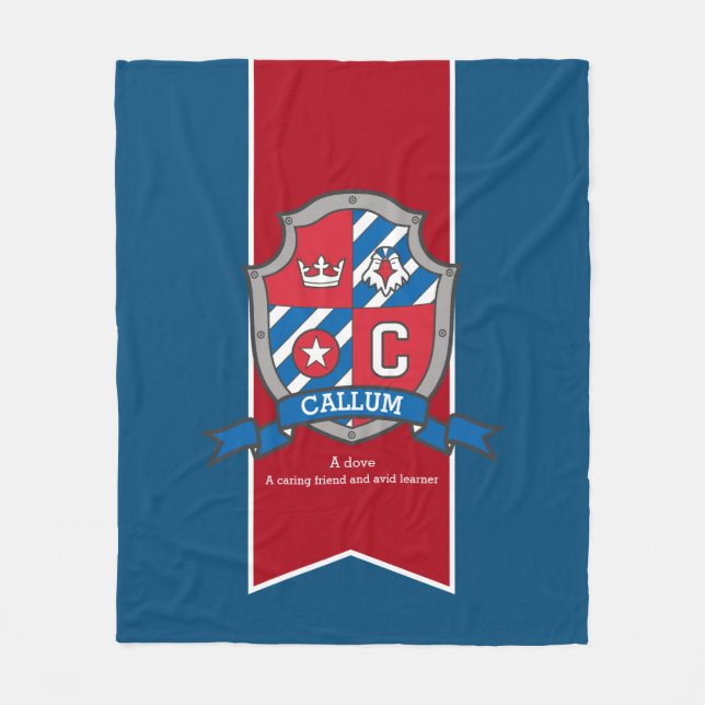 Boys Callum or letter C name meaning grey blanket (Front)