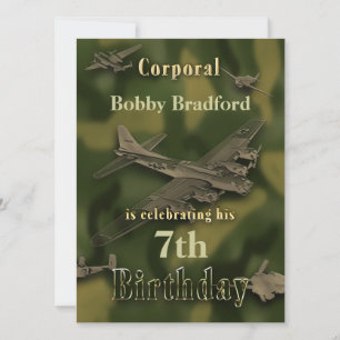 Boys Camo Birthday Invitation, Insert Name/Age Invitation