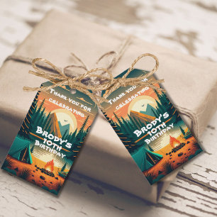 Boys Camping Adventure Birthday Party Favour Gift Tags