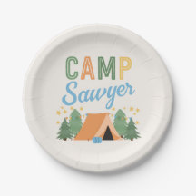 Boy's Camping Party Plates
