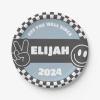 Boys' Chequered Skateboard Groovy Hippie Birthday