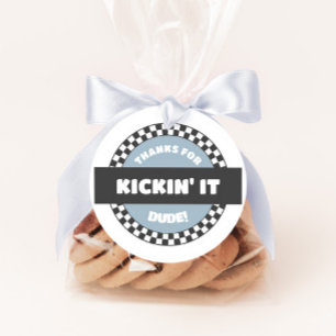 Boys' Chequered Skateboard Groovy Rad Birthday Favour Tags