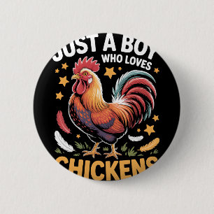 Boys Chicken 6 Cm Round Badge