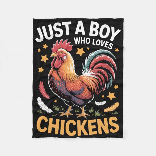 Boys Chicken  Fleece Blanket (Front)
