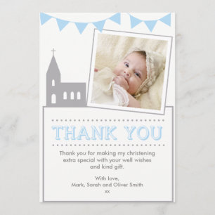 Boys Christening/Baptism Thank You card