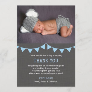 Boys Christening/Baptism Thank You Card