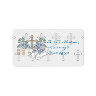 Boys Christening Shoes Label