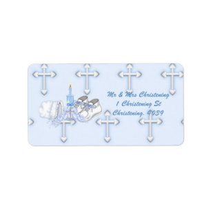 Boys Christening Wish Label