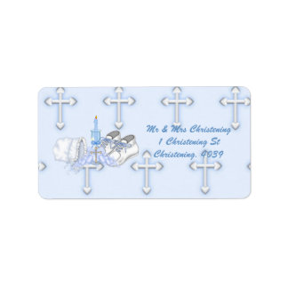 Boys Christening Wish Label