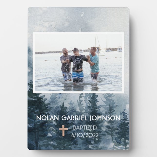 Boy's Christian Baptism Commemorative Plaque (Front)