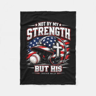 Boy's christian baseball bible verse not strength fleece blanket