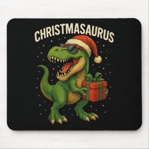 Boys Christmasaurus Christmas Dinosaur Dino Family Mouse Mat