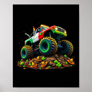 Boys Cinco De Mayo Toddler Lucky Monster Truck Poster
