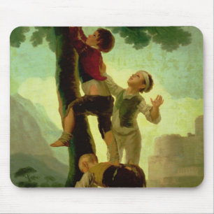 Boys Climbing a Tree, cartoon for a tapestry Mouse Mat