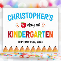 Boys Colourful First Day Of School Kindergarten