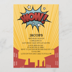 Boys Comic Book Birthday Invitation. Invitation