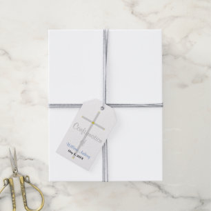 Boy's Confirmation Thank Your Silver Cross Blue Gift Tags