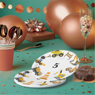 Boys Construction Birthday Party Theme Paper Plate