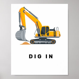 Boys Construction Birthday Party Theme Poster