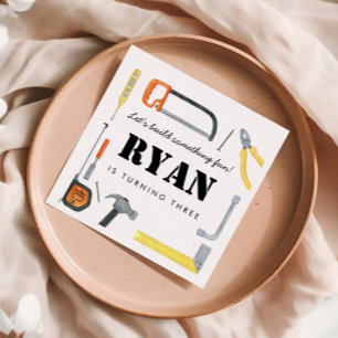 Boys Construction Builder Disposable Napkin