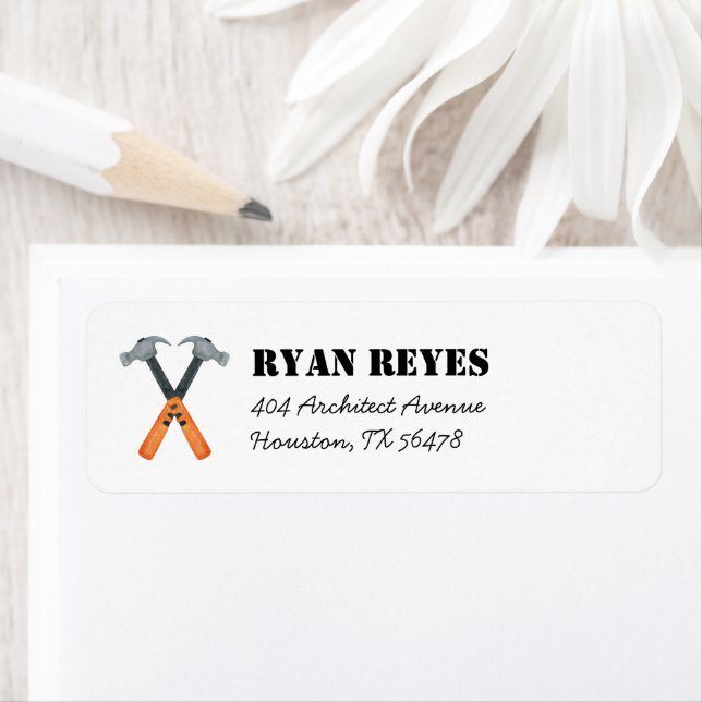 Boys Construction Builder Return Address Label (Insitu)