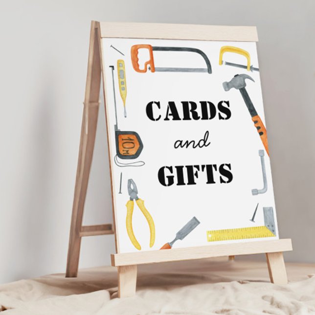 Boys Construction Cards and Gifts Table Sign (Creator Uploaded)