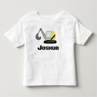 Boys Construction Digger Excavator Doodle and Name