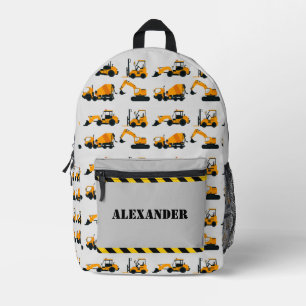 Boys Construction Diggers Personalised Backpack