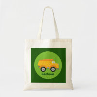 Boys Construction Dump Truck Green Kids Monogram