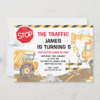 Boys Construction StopThe Traffic Birthday