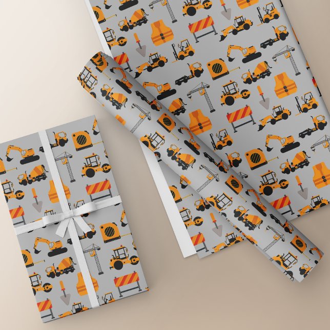Boys Construction Trucks Wrapping Paper (Creator Uploaded)
