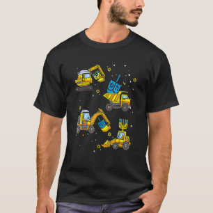 Boys Construction Vehicle Hanukkah Jewish Boys Kid T-Shirt