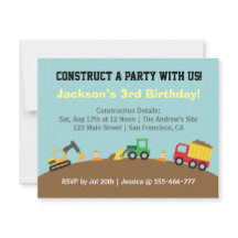 Boys Construction Vehicles Theme Birthday Party