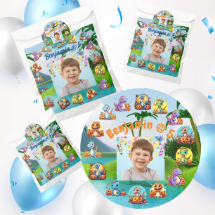 Boys Cool Baby Dinosaur Halloween Birthday Photo Favour Bags