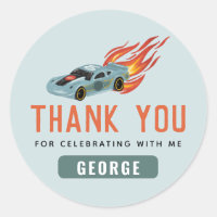 Boys Cool Blue Racing Car Kids Birthday Favour