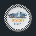 Boys Cool Blue Racing Car Kids Birthday Paper Plate<br><div class="desc">Make your little racer’s birthday party unforgettable with these cool blue racing car paper plates! Perfect for a boys' birthday celebration, these fun and vibrant plates feature a sleek racing car design that will have your guests revving their engines. Ideal for serving cake, snacks, or treats, they’re durable and designed...</div>