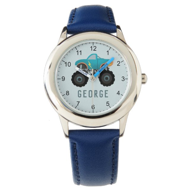 Boys Cool Blue Truck Kids Watch (Front)