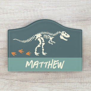 Boys Cool Dinosaur Dig Fossil Kids Room Door Sign