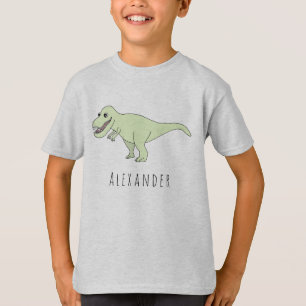 Boy's Cool Doodle T-Rex Dinosaur with Name T-Shirt