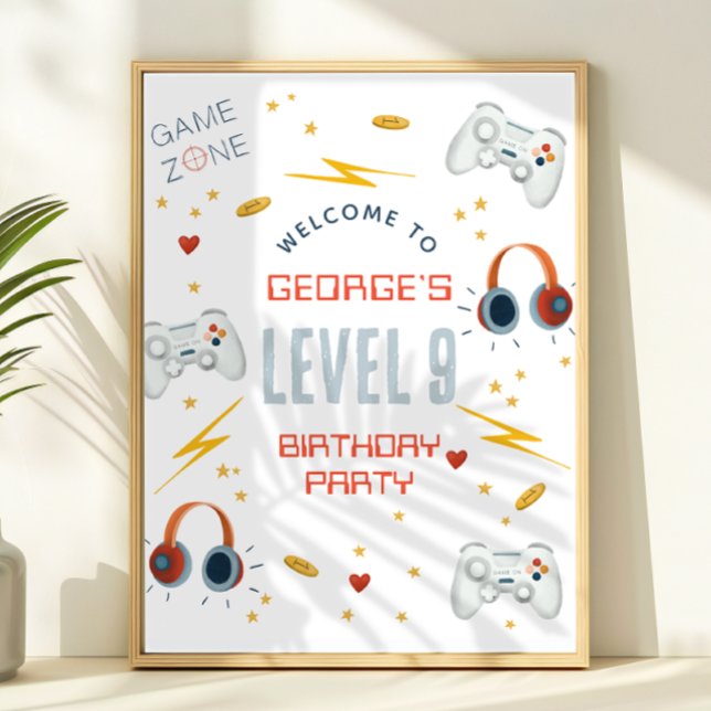Boys Cool Gaming Kids Birthday Welcome Sign (Creator Uploaded)