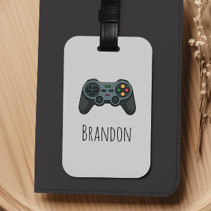 Boys Cool Gaming Video Game Controller Kids Luggage Tag