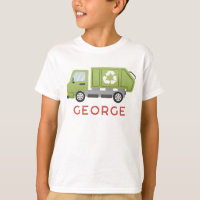 Boys Cool Green Garbage Trash Truck Transportation