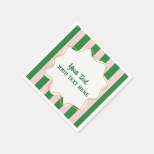 Boys Cool Modern Colourful Stirpes Birthday Party  Napkin