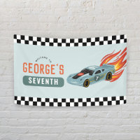 Boys Cool Racing Car Kids Birthday Welcome
