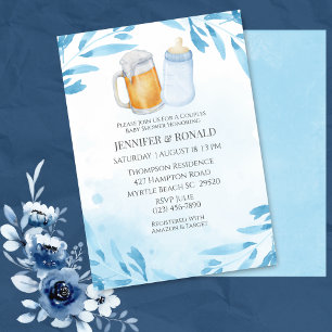 Boys Couples Co Ed Blue Baby Shower   Invitation