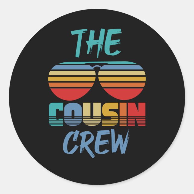 Boys Cousin Crew Dad Mum Kids Celebration Cousin Classic Round Sticker (Front)